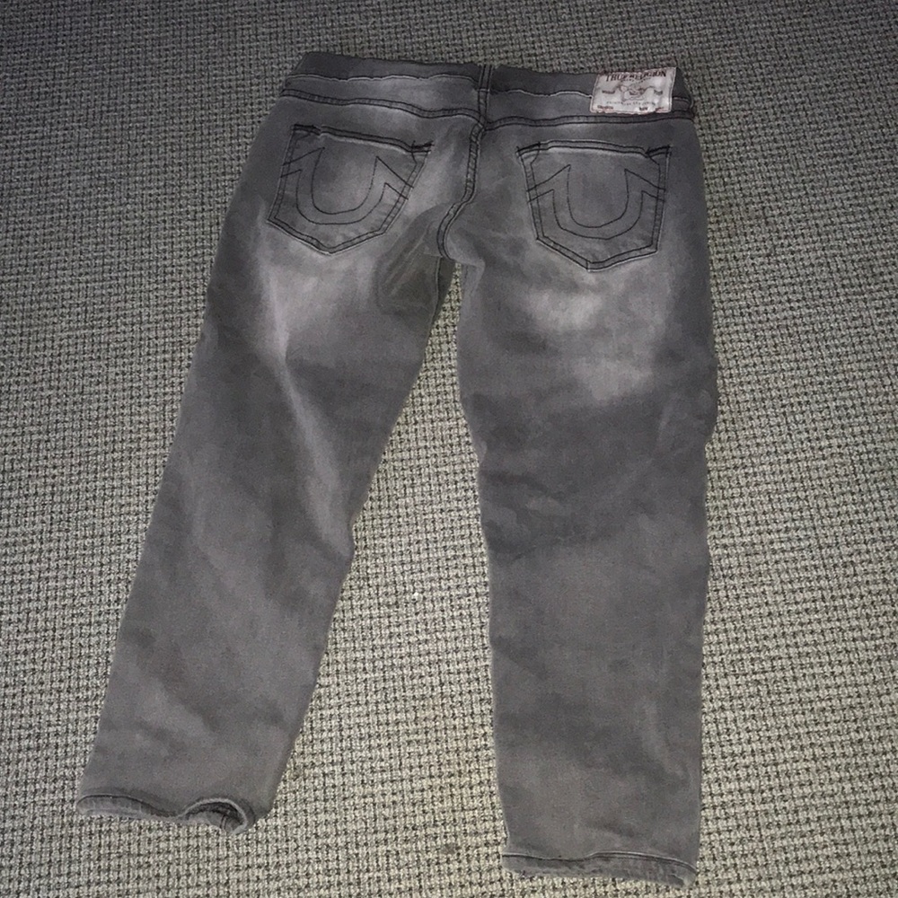True Religion Women's Gray Straight-Leg Jeans